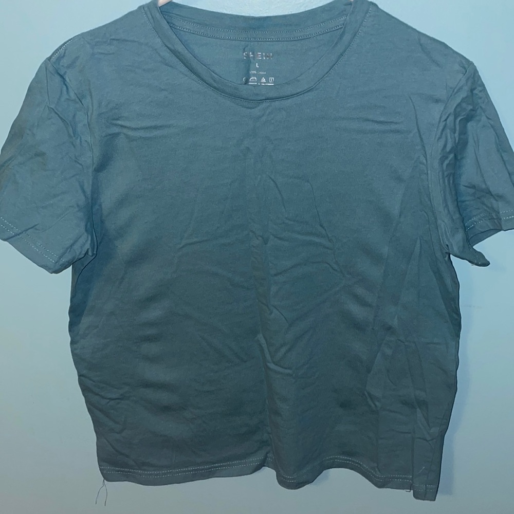 💙 Shein- Aqua Short Sleeve T-Shirt